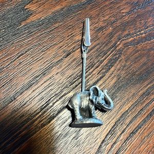 Elephant Memo Holder Picture Clip Pewter School or Office Supply for Note Paper